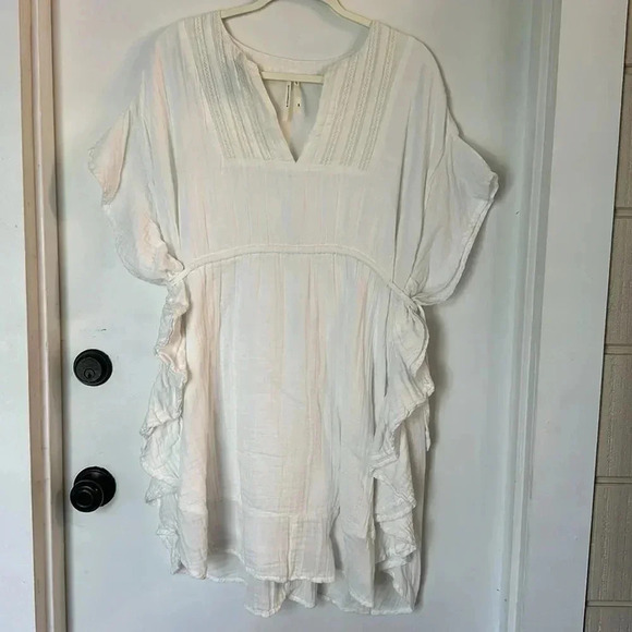 Anthropoloige Women's Gauzey White Dress Coverup Beach Sz S/M - Picture 2 of 6